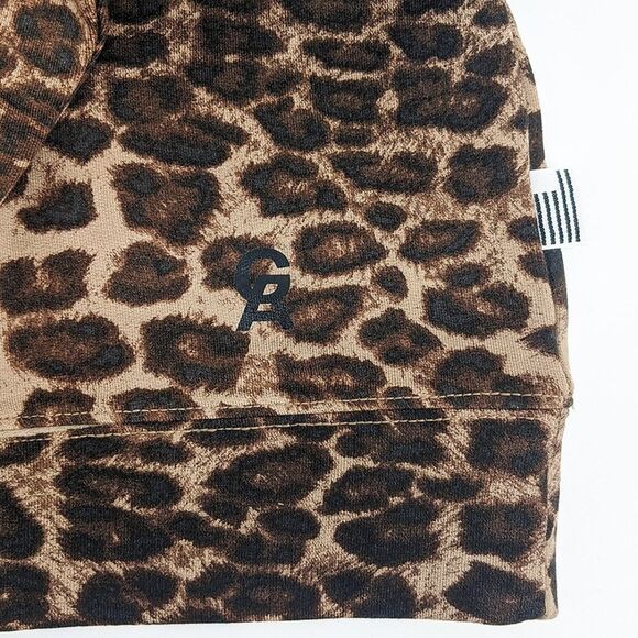 Good American Women's 3XL Leopard Print Cropped Crewneck Plus Size Sweatshirt - Picture 5 of 8